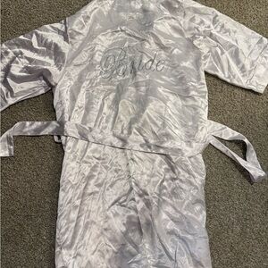 Bridal Satin Robe - Silver